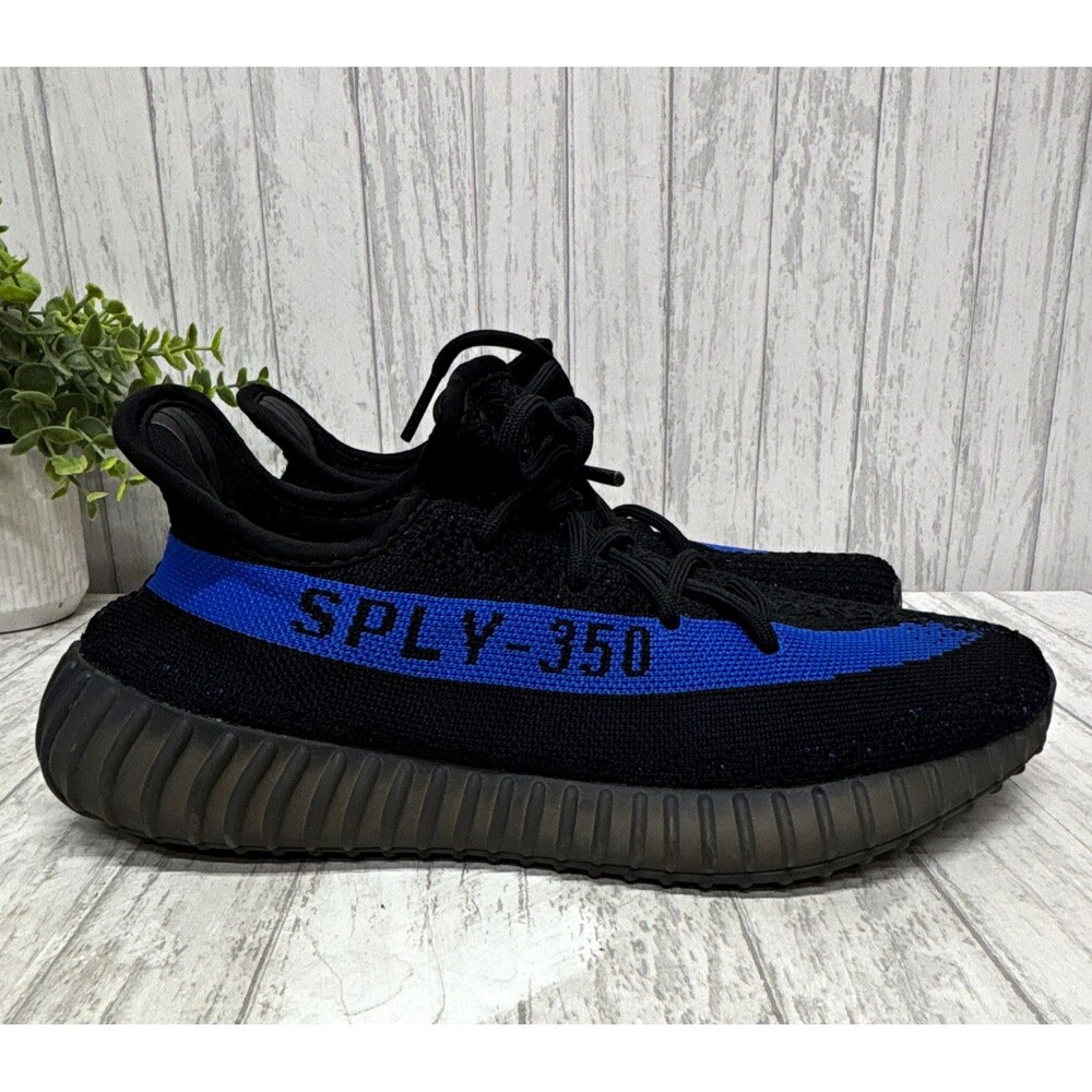 Adidas Yeezy Boost 350 V2 SPLY-350 Black/Blue Low Top Lace Up Mens size 8
